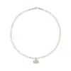 Alegoria Jewellery Women's Silver / White Silver Orchid White Pearl Necklace