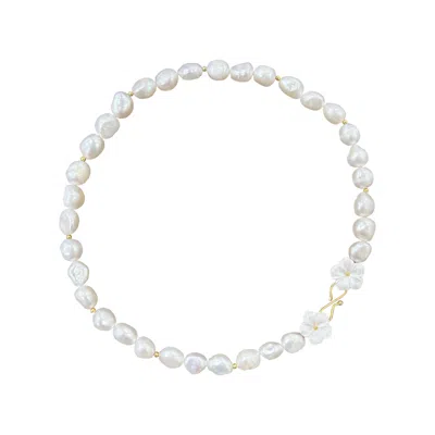 Alegoria Jewellery Women's White / Gold Bavella Baroque Necklace In Multi
