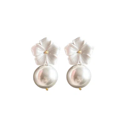 Alegoria Jewellery Women's White / Gold Bavella Earrings