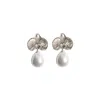 Alegoria Jewellery Women's White / Silver Silver Orchid White Pearl Earrings