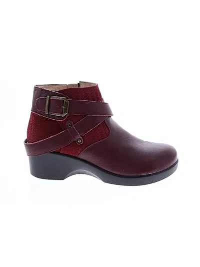 Pre-owned Alegria Ankle Boots In Burgundy