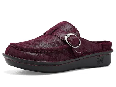 Alegria Brigid Women's Clog Shoes Maroon Mist: Eu 42 (us Women's 11.5-12) Regular, Leather In Burgundy