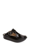 Alegria By Pg Lite Classic Clog In Black Waxy Leather