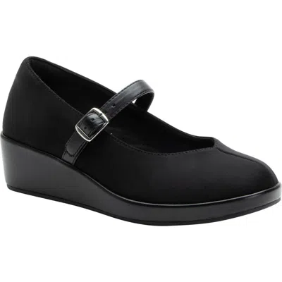Alegria By Pg Lite Haylo Mary Jane Wedge Pump In Black Dream Fit