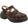 Alegria By Pg Lite Ingrid Ankle Strap Platform Fisherman Sandal In Brown
