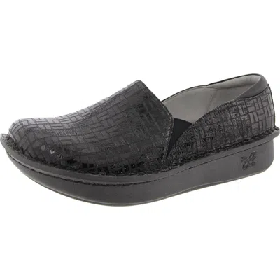 Alegria Debra Womens Padded Insole Leather Slip-on Shoes In Black