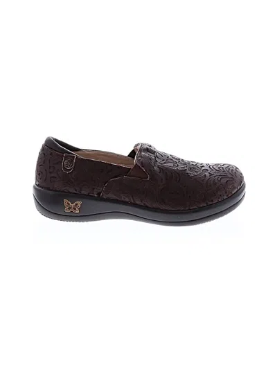Pre-owned Alegria Flats In Brown