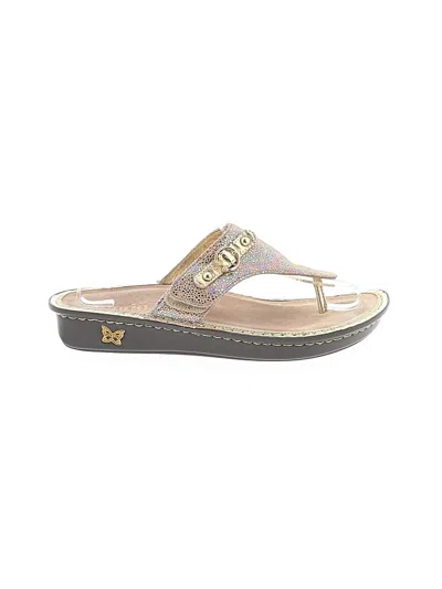 Pre-owned Alegria Flip Flops In Gray
