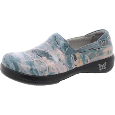 Alegria Keli Womens Leather Casual Clogs In Grey