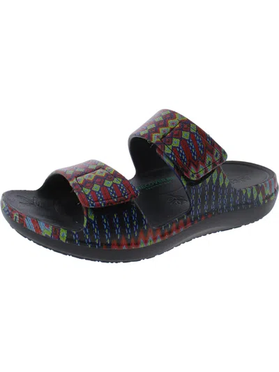 Alegria Orbyt Womens Printed Man Made Slide Sandals In Multi