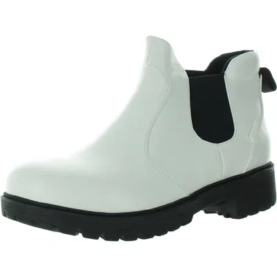 Alegria Rowen Womens Waterproof Leather Rain Boots In White