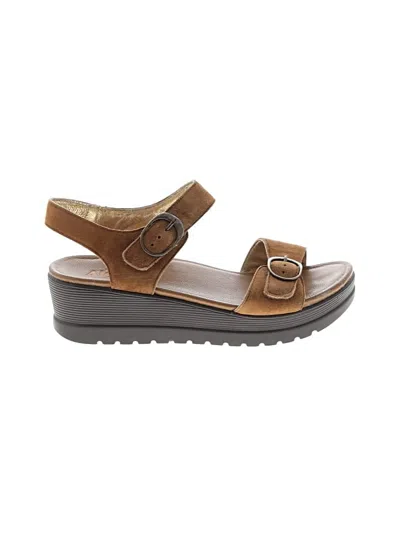 Pre-owned Alegria Wedges In Brown