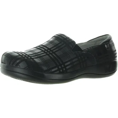 Alegria Womens Plaid Leather Flat Shoes In Multi