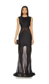 Alejandra Alonso Rojas Abstract Sheer Gown In 黑色