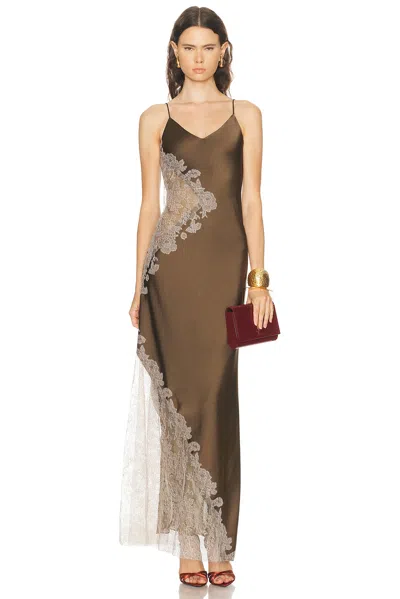 Alejandra Alonso Rojas Amal Gown With Lace Combo In Green