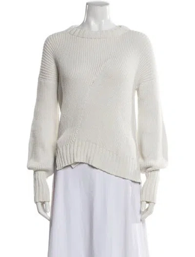 Pre-owned Alejandra Alonso Rojas Bateau Neckline Sweater In White