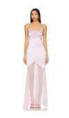 Alejandra Alonso Rojas Bias Gown With Flower In 粉色