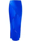 Alejandra Alonso Rojas Bias Silk Skirt In Blue