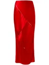 Alejandra Alonso Rojas Bias Skirt With Ladder Trim In Red