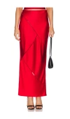 Alejandra Alonso Rojas Bias Skirt With Ladder Trim In Red