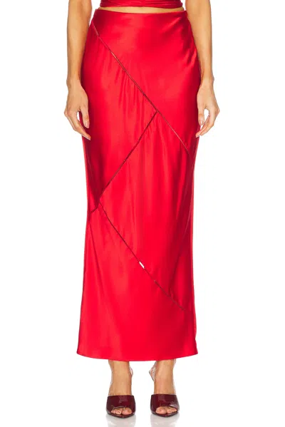 ALEJANDRA ALONSO ROJAS BIAS SKIRT WITH LADDER TRIM