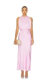 Alejandra Alonso Rojas Blousen Midi Dress In Pink