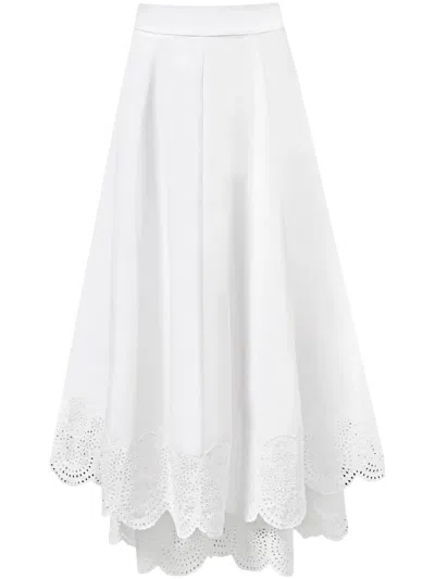 ALEJANDRA ALONSO ROJAS BRODERIE MIDI SKIRT