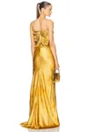 Alejandra Alonso Rojas Bustier Bow Gown In Gold Shibori