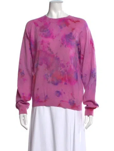 Pre-owned Alejandra Alonso Rojas Cashmere Tie-dye Print Sweater In Pink