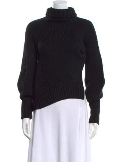 Pre-owned Alejandra Alonso Rojas Cashmere Turtleneck Sweater In Black