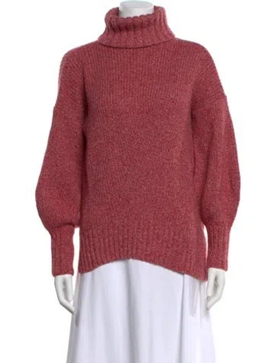 Pre-owned Alejandra Alonso Rojas Cashmere Turtleneck Sweater In Red