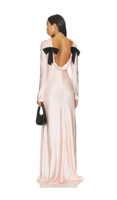 Alejandra Alonso Rojas Cowl Back Dress With Bows In Pink