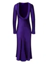 Alejandra Alonso Rojas Cowl-back Satin Midi Dress In Blue