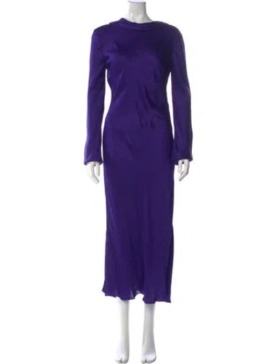 Pre-owned Alejandra Alonso Rojas Cowl Neck Long Dress In Purple