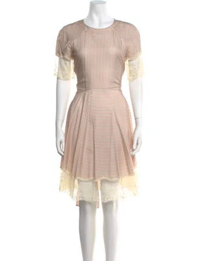 Pre-owned Alejandra Alonso Rojas Crew Neck Mini Dress W/ Tags In Red