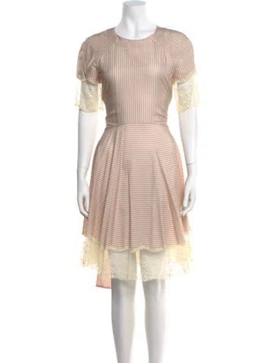 Pre-owned Alejandra Alonso Rojas Crew Neck Mini Dress W/ Tags In Red