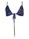 Alejandra Alonso Rojas Crochet-knit Triangle Bralette In Blue