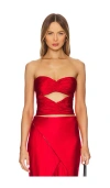 ALEJANDRA ALONSO ROJAS CUT OUT BUSTIER TOP