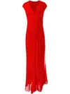 Alejandra Alonso Rojas Draped Chiffon Dress In Red