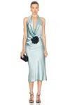 Alejandra Alonso Rojas Draped Halter Dress In Blue
