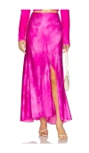Alejandra Alonso Rojas Flared Midi Skirt In Fuschia Shibori