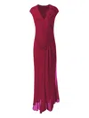 Alejandra Alonso Rojas Flower-embellished Pleated Midi Dress In Pink