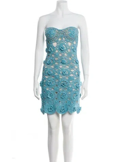 Pre-owned Alejandra Alonso Rojas Lace Pattern Mini Dress W/ Tags