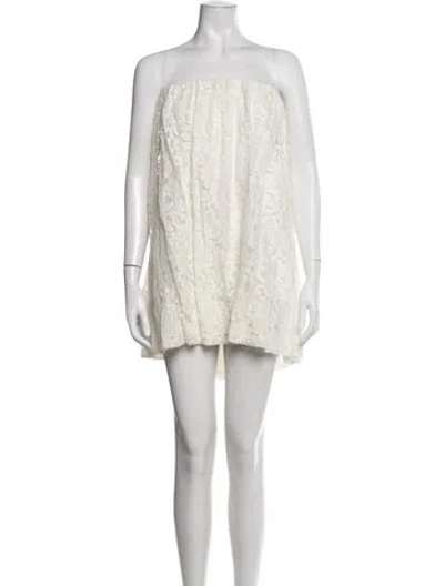 Pre-owned Alejandra Alonso Rojas Lace Pattern Mini Dress W/ Tags In Multicolor