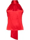 Alejandra Alonso Rojas Lace-up Detailing Top In Red