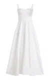 Alejandra Alonso Rojas Linen Broderie Bustier Maxi Dress In White