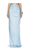 Alejandra Alonso Rojas Long Jersey Draped Skirt In Baby Blue