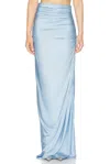 Alejandra Alonso Rojas Long Jersey Draped Skirt In Sky Blue