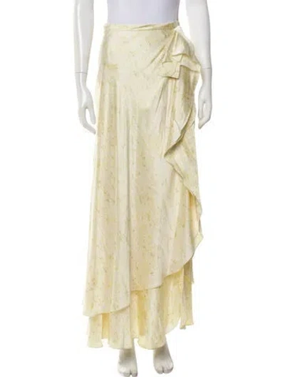 Pre-owned Alejandra Alonso Rojas Long Skirt In Yellow
