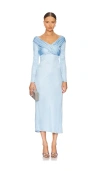 Alejandra Alonso Rojas Exclusive Draped Silk Gown In Blue